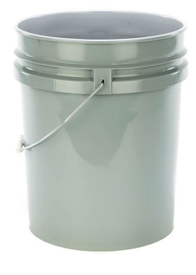 6 gallon White HDPE Bucket / Open Head Pail with Safety Warning Label, case/ 6