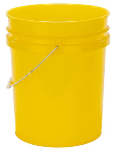 5 Gallon Plastic Bucket, Open Head - Yellow