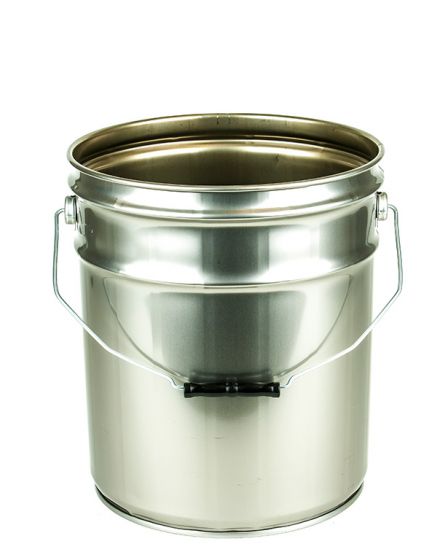 3.5 Gallon Metal Pail with Rust Inhibitor, Non-UN Rated, 28 Gauge, Black