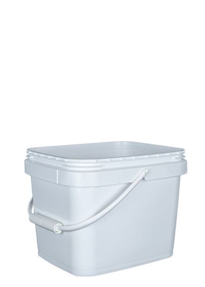 4 Gallon Square Food Grade Bucket Pail with Plastic Handles and lids- Pack  of 3