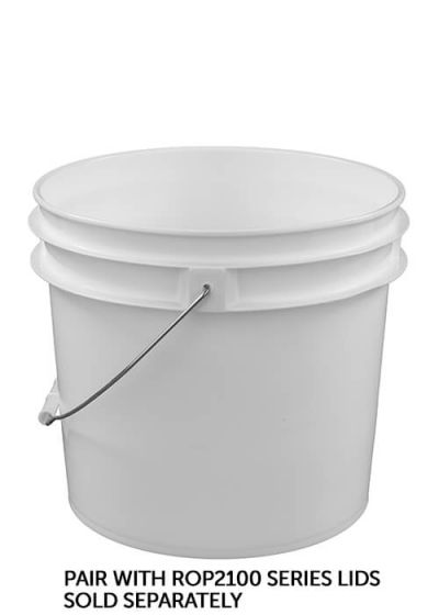 5 Gallon Plastic Buckets - White HDPE Pails