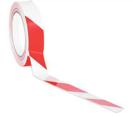 Red/White Vinyl Fire Resistant Tape - 3 Inch x 18 Yards
